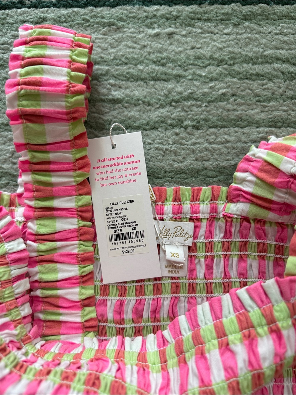 🆕 Lilly Pulitzer Hadly smocked top - Picture 7 of 7